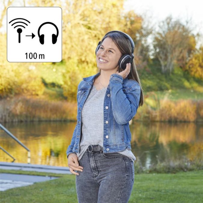 Thomson WHP3321BK-UK Rechargeable Optical Wireless Headphones - Audio and TV, Easy Setup