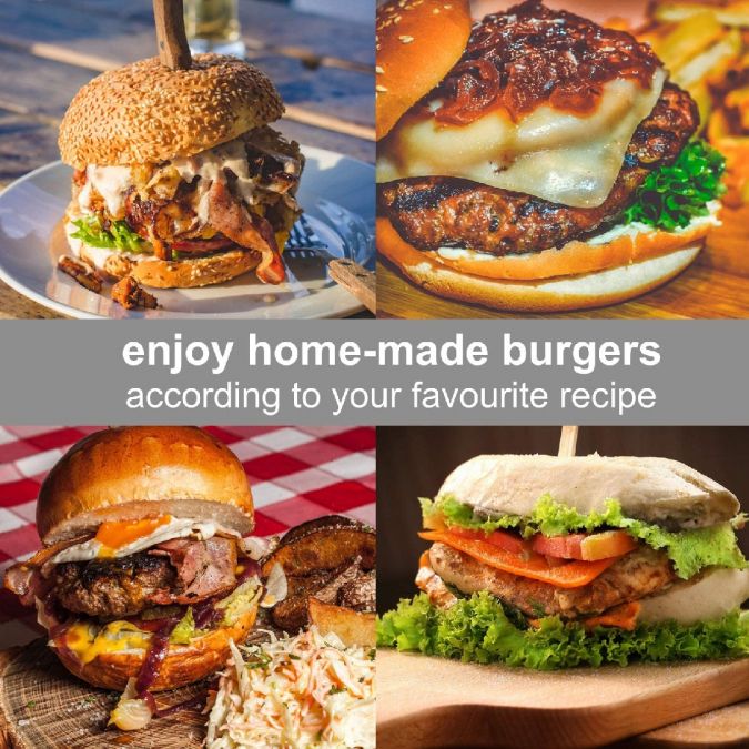1000W Electric Non-stick Twin Hamburger Burger Patty Maker Grill Griddle Cooker