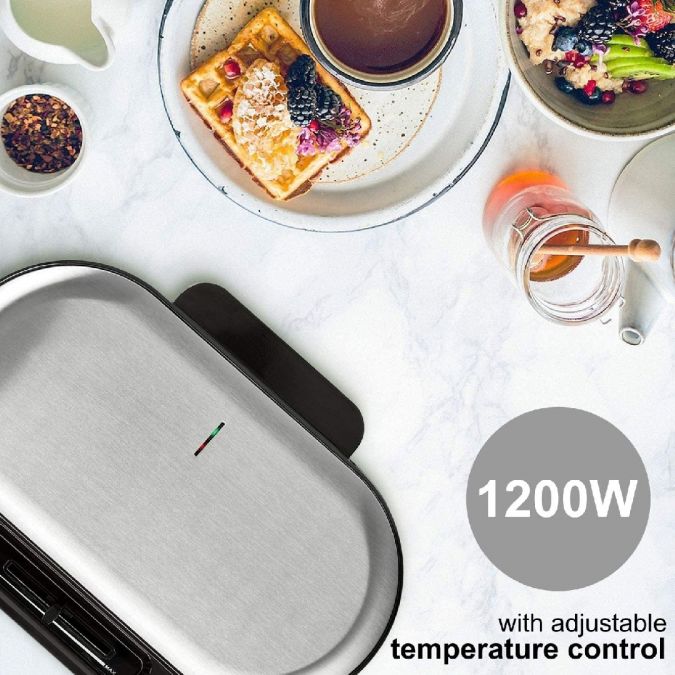 Waffle Maker Machine Dual 14cm Heart Shape Slice Non Stick Iron Press 1200W