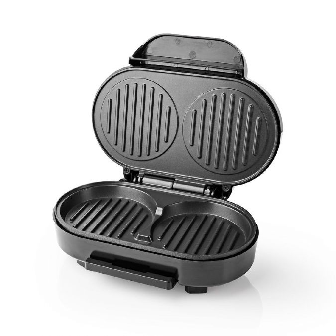 1000W Electric Non-stick Twin Hamburger Burger Patty Maker Grill Griddle Cooker