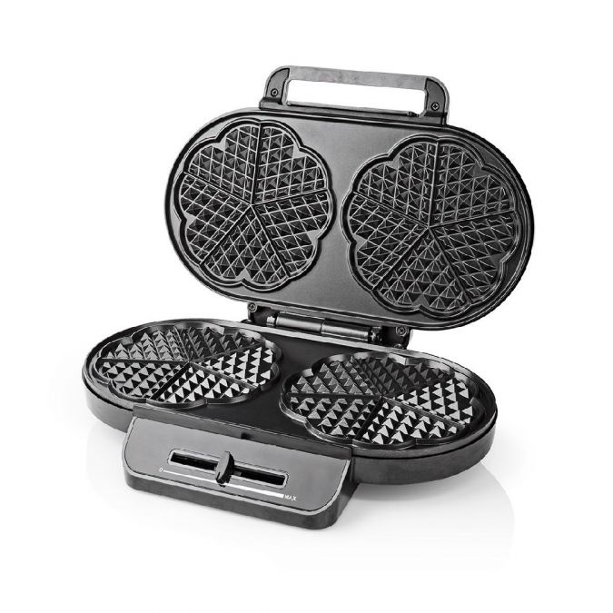 Waffle Maker Machine Dual 14cm Heart Shape Slice Non Stick Iron Press 1200W