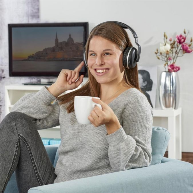 Thomson WHP3321BK-UK Rechargeable Optical Wireless Headphones - Audio and TV, Easy Setup