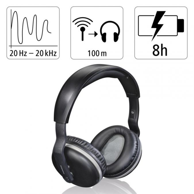 Thomson WHP3321BK-UK Rechargeable Optical Wireless Headphones - Audio and TV, Easy Setup